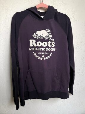 Roots Athletic Goods Canada Purple Pullover Hoodie Kangaroo Pocket XL